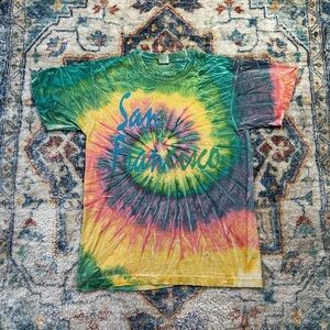 Vintage San Fransisco Spellout Tye-Dye T-shirt Medium